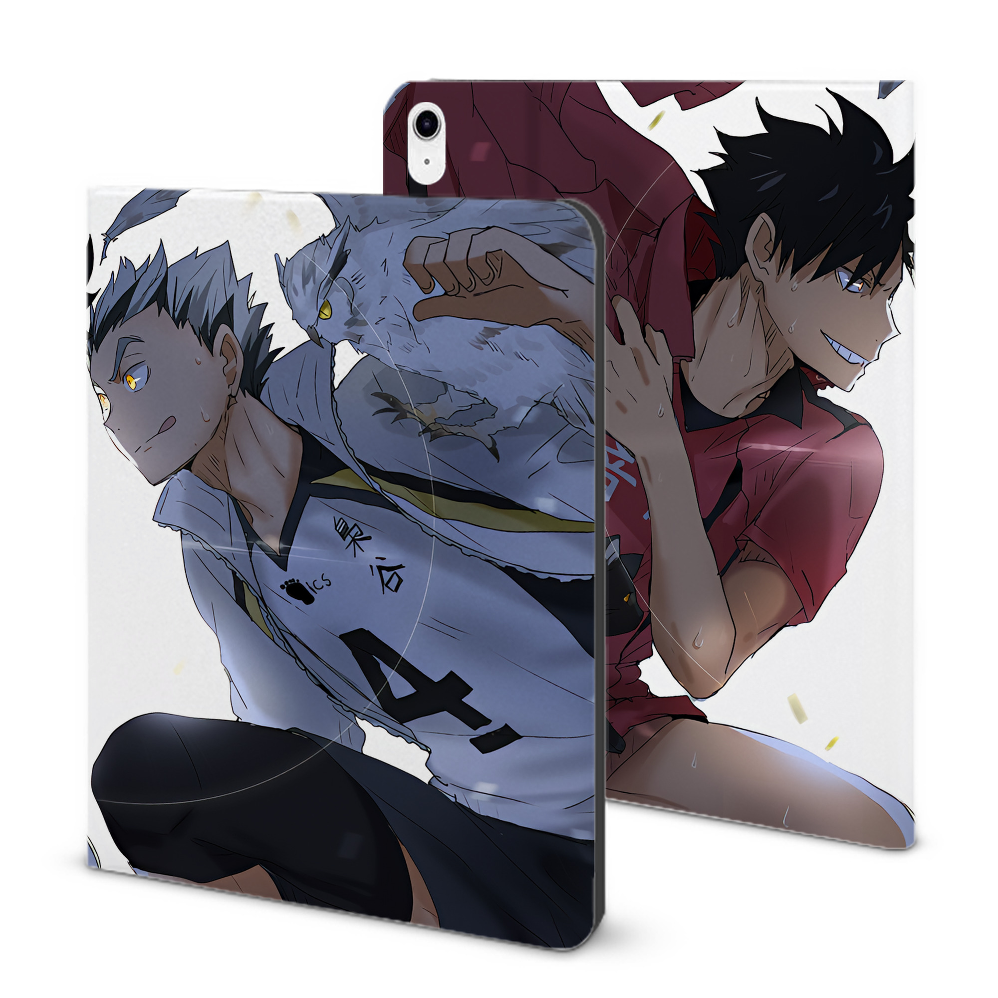 （画像用） ハイキュー!! Haikyu!! IPad ケース ブック型 PUレザー TPU 耐衝撃 軽量 薄型 ペン収納なし 全面保護 IPad 各モデル対応